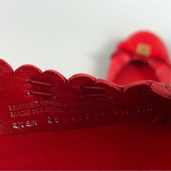 Tory Burch Romy Red Leather Round Toe Ballet Flats Size 7M - Picture 8 of 8